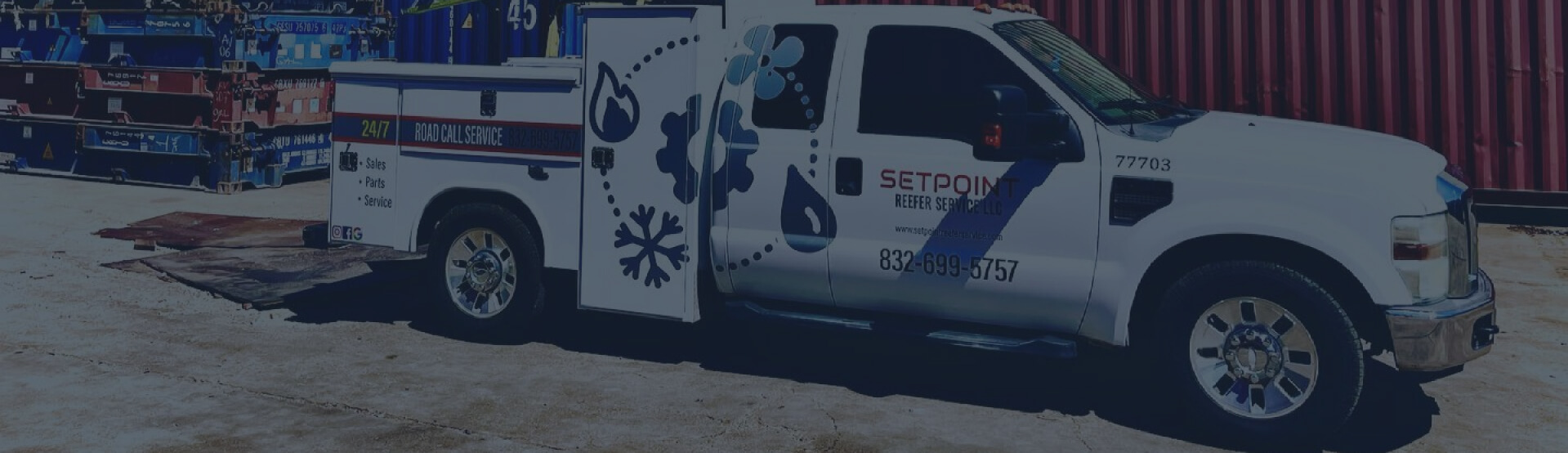 setpoint equipped truck from side view