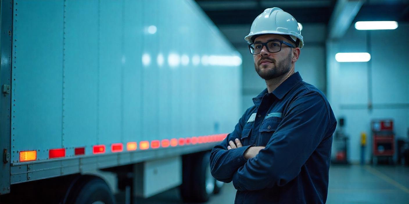 a technican in work with reefer unit