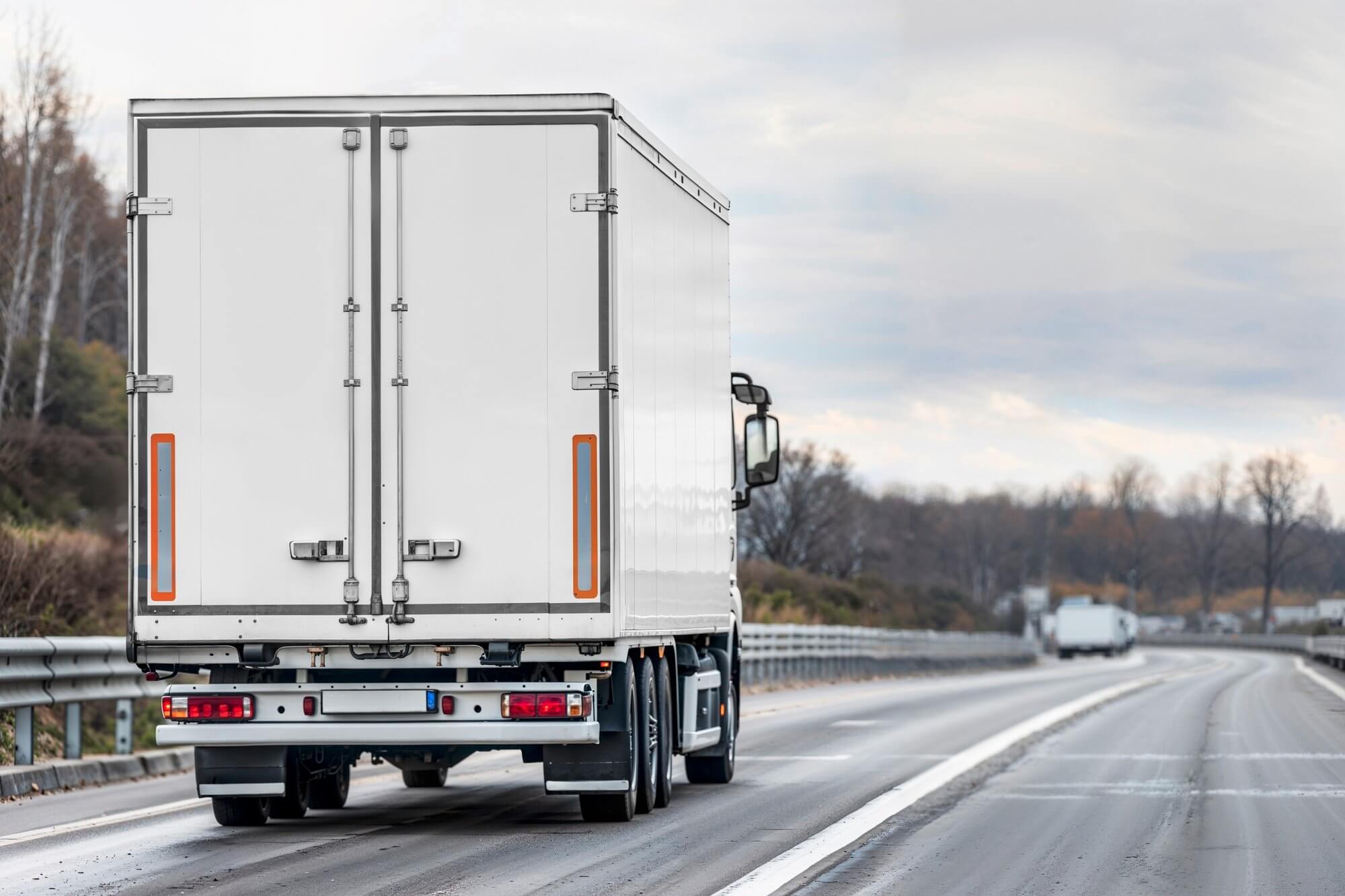 refrigerated reefer truck on the road